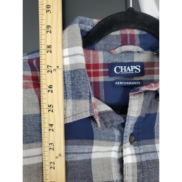 Chaps Performance Button Up Shirt Men's Large Long Sleeve Multicolor Plaid - Picture 6 of 6